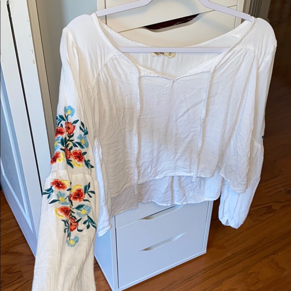 White long sleeve top